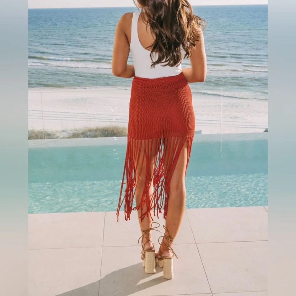 Rust tassel skirt